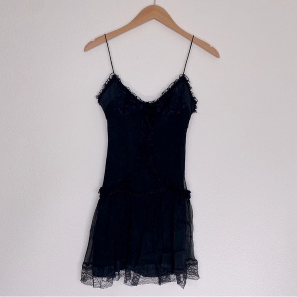 vintage Dolce & Gabbana lace tiered mini dress